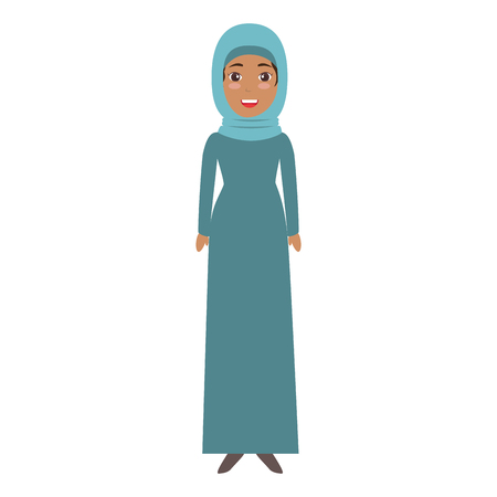 muslim woman avatar character vector illustration designのイラスト素材