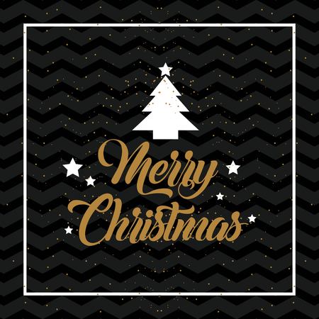 merry christmas lettering decoration card design vector illustrationのイラスト素材