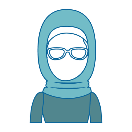 muslim woman avatar character vector illustration designのイラスト素材