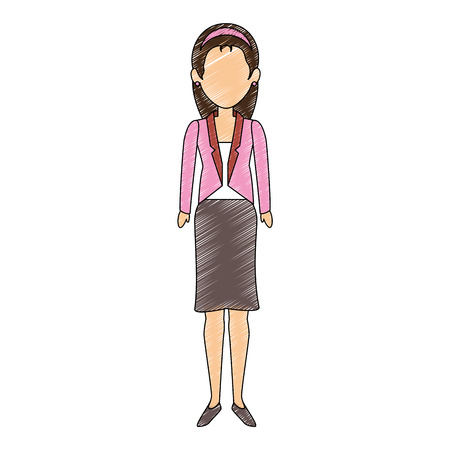 beautiful businesswoman avatar character vector illustration designのイラスト素材