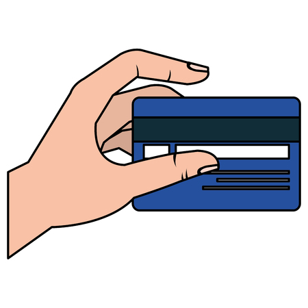 hand human with credit card isolated icon vector illustration designのイラスト素材