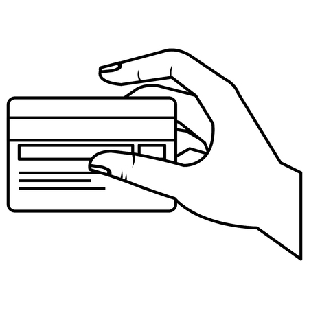 hand human with credit card isolated icon vector illustration designのイラスト素材