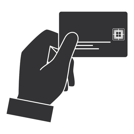 hand human with credit card isolated icon vector illustration designのイラスト素材