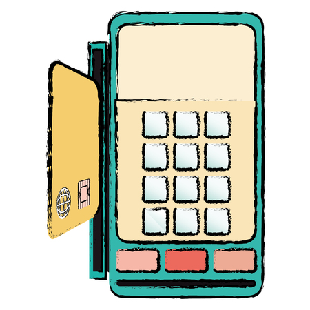 voucher machine with credit card vector illustration designのイラスト素材