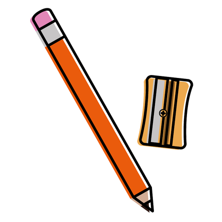 sharpener school with pencil vector illustration designのイラスト素材