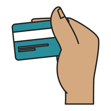 hand human with credit card isolated icon vector illustration designのイラスト素材
