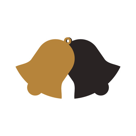 golden and black christmas bell jingle party decoration vector illustrationのイラスト素材