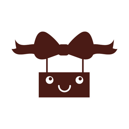 kawaii christmas board ribbon decoration celebration vector illustrationのイラスト素材