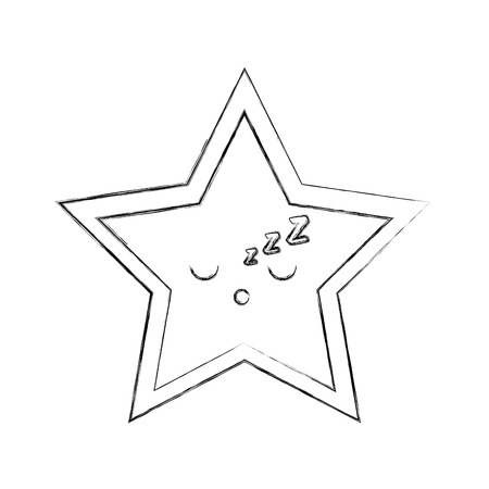 kawaii christmas star ornament celebration decoration vector illustrationのイラスト素材