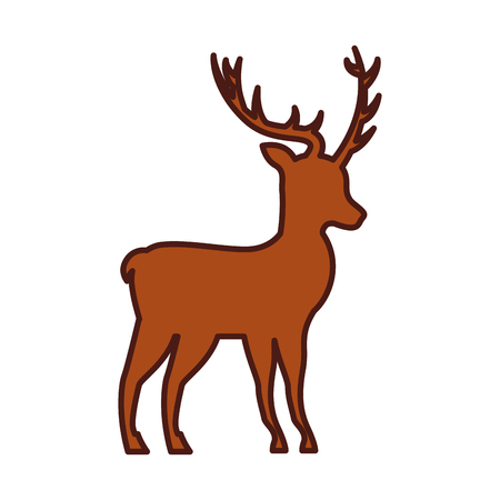 christmas deer animal horned decoration vector illustrationのイラスト素材