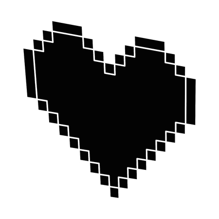 heart pixel isolated icon vector illustration designのイラスト素材