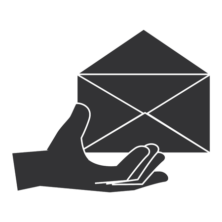hand human with envelope mail isolated icon vector illustration designのイラスト素材