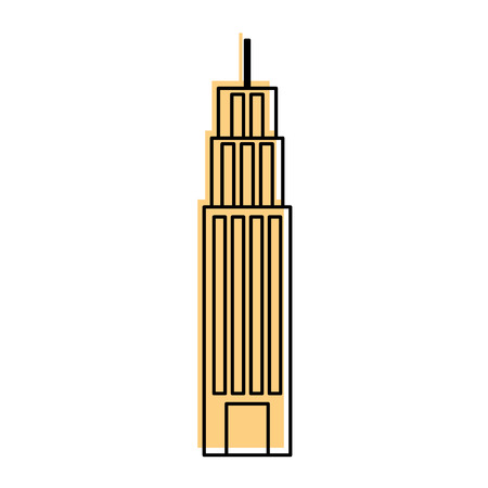 building facade windows door high structure vector illustrationのイラスト素材
