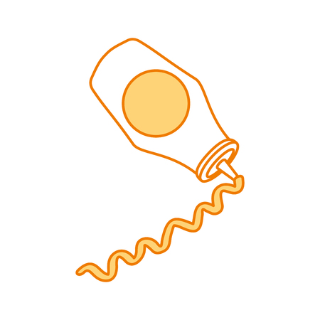 bottle of ketchup sauce ingredient fast food vector illustrationのイラスト素材