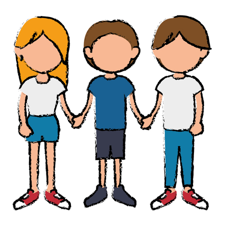 brothers group avatars characters vector illustration designのイラスト素材