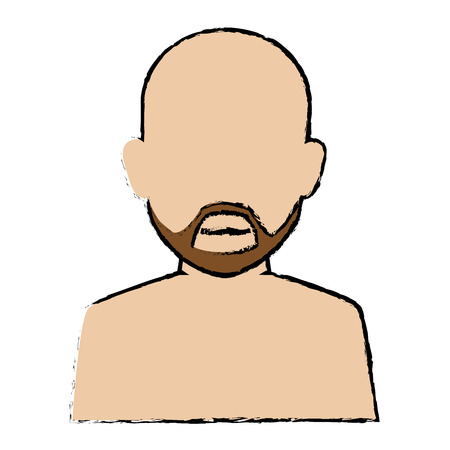 young man shirtless avatar character vector illustration designのイラスト素材