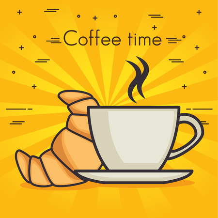 coffee time vector illustration graphic design iconのイラスト素材