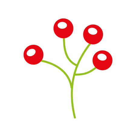 autumn branch with berries natural decoration vector illustrationのイラスト素材