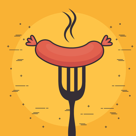fast food sausage vector illustration graphic designのイラスト素材