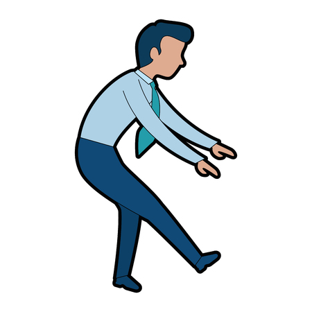 successful businessman climbing avatar character vector illustration designのイラスト素材