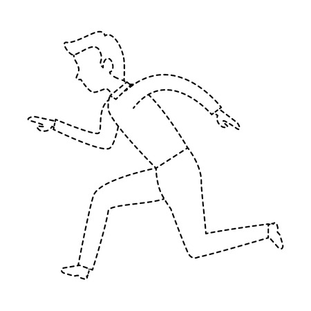 successful businessman running avatar character vector illustration designのイラスト素材