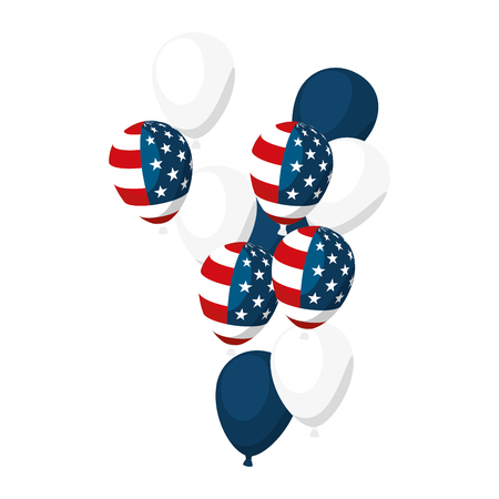 united states of america balloons air vector illustration designのイラスト素材