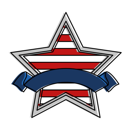 star with united states of america flagのイラスト素材