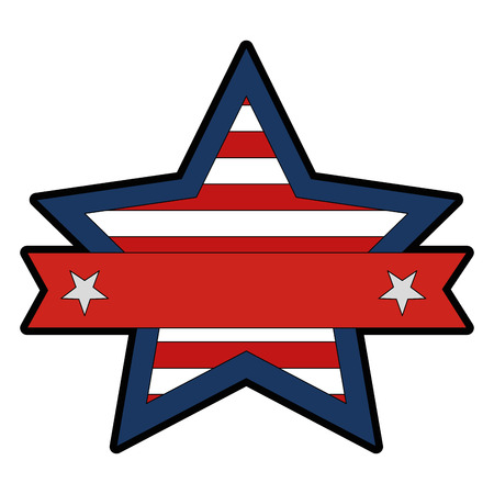 Star with United states of america flagのイラスト素材