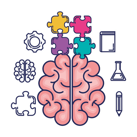 brain storming set icons vector illustration designのイラスト素材