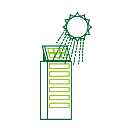 green energy urban ecology nature house or business building with solar panel vector illustrationのイラスト素材