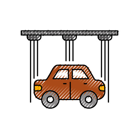 service center car water washing clean icon vector illustrationのイラスト素材
