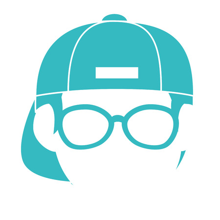 cute little boy head character vector illustration designのイラスト素材