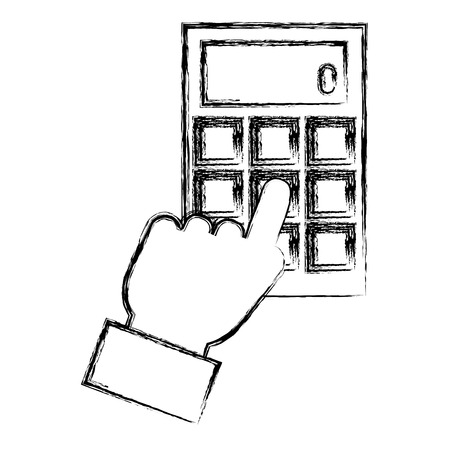 hand user with calculator math isolated icon vector illustration designのイラスト素材