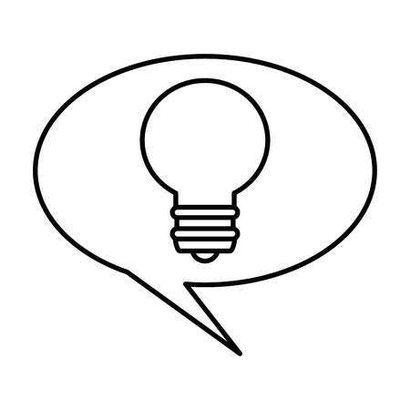 speech bubble with bulb vector illustration designのイラスト素材