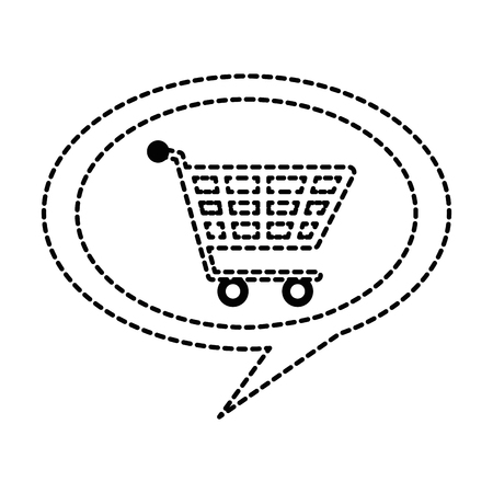Speech bubble with shopping cart isolated icon vector illustration designのイラスト素材