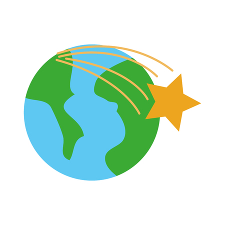 universe planet earth star space cartoon vector illustrationのイラスト素材