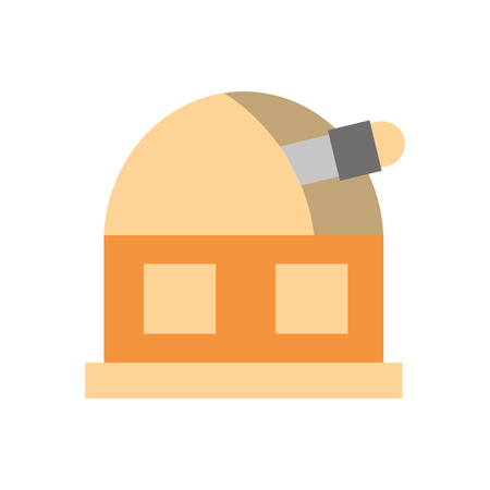 astronomy science building modern observatory telescope tower vector illustrationのイラスト素材