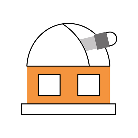 astronomy science building modern observatory telescope tower vector illustrationのイラスト素材