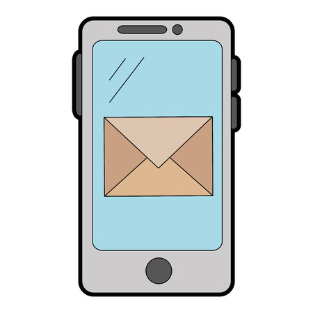 smartphone device with envelope vector illustration designのイラスト素材