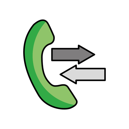 phone service help with arrows outgoing incoming call vector illustrationのイラスト素材