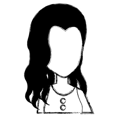 beautiful woman avatar character vector illustration designのイラスト素材