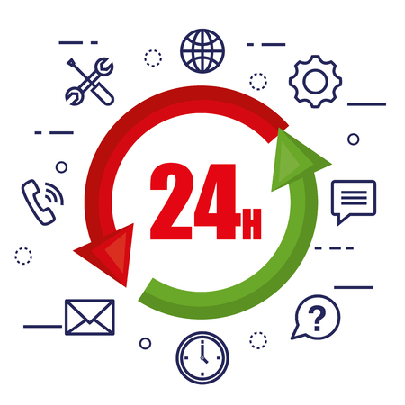 customer service flat settings vector illustration designのイラスト素材