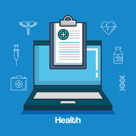 health medicine online icons vector illustration designのイラスト素材