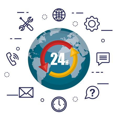 customer service flat settings vector illustration designのイラスト素材