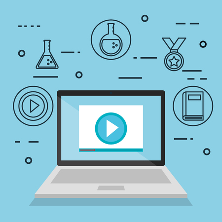 online education set icons vector illustration designのイラスト素材