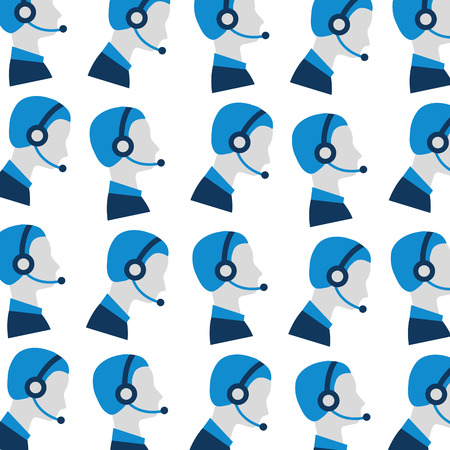profile man operator of customer service seamless pattern vector illustrationのイラスト素材