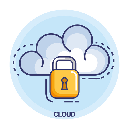 cloud computing set flat icons vector illustration designのイラスト素材