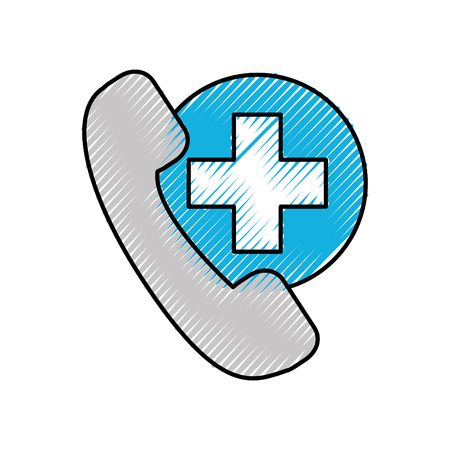 telephone service emergency hospital health care vector illustrationのイラスト素材