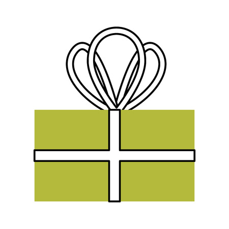 christmas gift box wrapped ribbon celebration decoration vector illustrationのイラスト素材