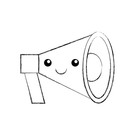 megaphone loudspeaker marketing cartoon vector illustrationのイラスト素材